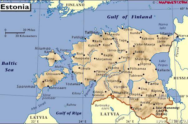 爱沙尼亚详细地图