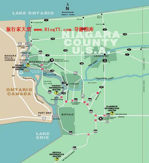 尼亚加拉大瀑布地图,加拿大地图高清中文版